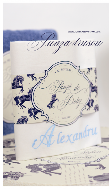 Trusou de botez brodat pentru baiati elegant cu unicorni, Butter Horse 2